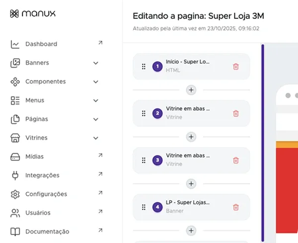 Print da tela de edição visual